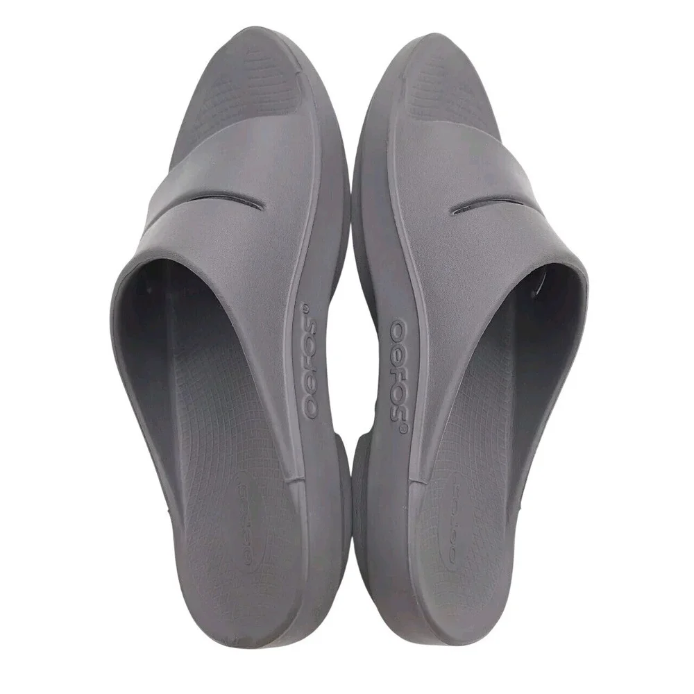OOFOS Men's 10 Gray OOahh Recovery Slide Sandal‎ Sport Comfort Orthopedic Foam